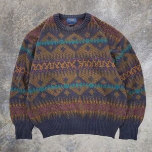 Vintage Cambridge Classics Sweater Men’s M Made in Italy Wool Blend Geometric